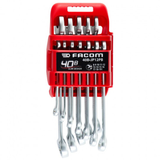 40Β.JP12PB  Σετ 12 γερμανοπολύγωνων κλειδιών 40B σε πλαστική θήκη - FACOM