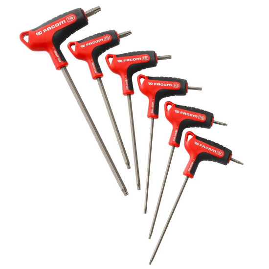 FACOM 89XGRP.J6PB: Σετ 6 τεμαχίων Κλειδιά Torx® OGV® GRIP σχήματος "Τ"