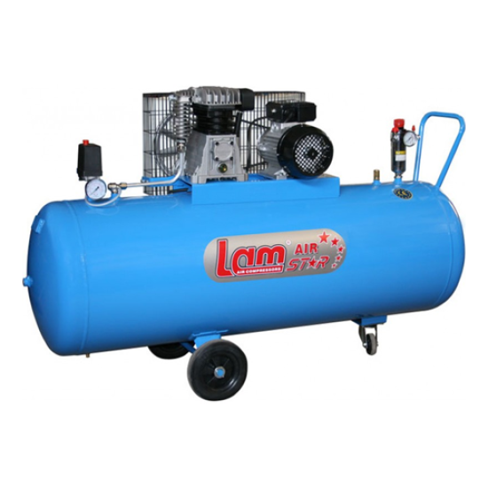 Αεροσυμπιεστής τροχήλατος με ιμάντα δικύλινδρος 150 λίτρων LAM 