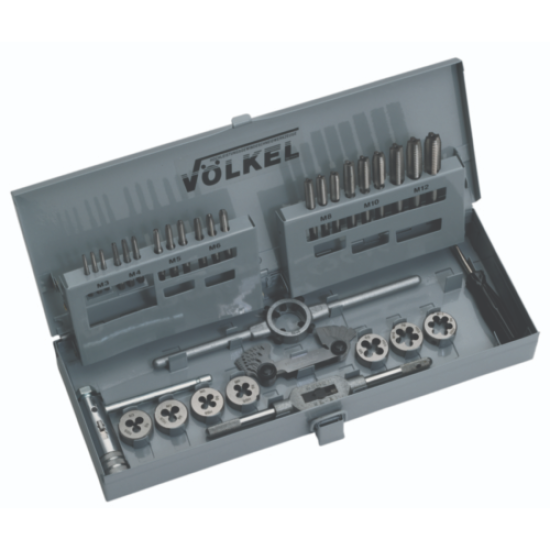 Κολαούζα σετ HSS Μ3 εως Μ12 σε μεταλλική κασετίνα VOLKEL