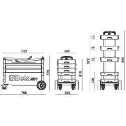 Πτυσσόμενο τρόλεϊ εργαλείων για εξωτερικές εργασίες Beta Πτυσσόμενο τρόλεϊ εργαλείων για εξωτερικές εργασίες Beta