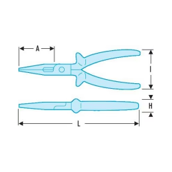 Μυτοτσίμπιδο με ημιστρόγγυλα ράμφη 1000 V μονωμένο