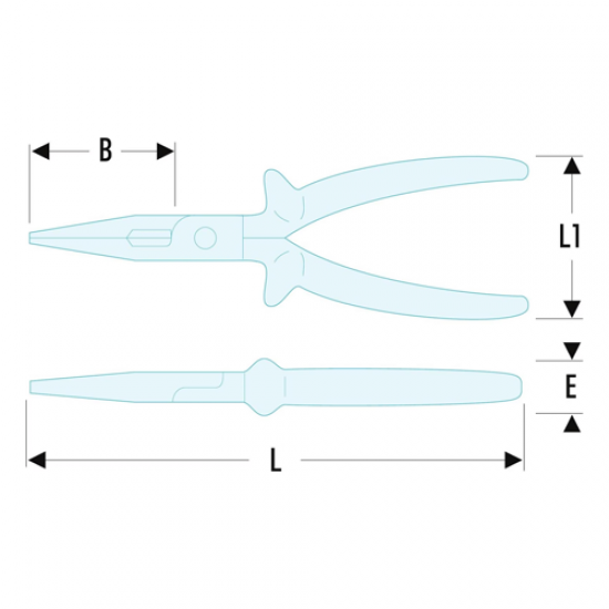 Μυτοτσίμπιδο με μακριά, ημιστρόγγυλα ράμφη 1000 V μονωμένο Μυτοτσίμπιδο με μακριά, ημιστρόγγυλα ράμφη 1000 V μονωμένο
