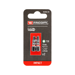 Μύτες Torx Impact Flextorq, 25mm καρέ 1/4", 2 τεμάχια (T20, T25, T30, T40) FACOM Μύτες Torx Impact Flextorq, 25mm καρέ 1/4", 2 τεμάχια (T20, T25, T30, T40) FACOM