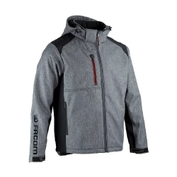 Δίχρωμο softshell μπουφάν εργασίας με αφαιρούμενη κουκούλα FACOM