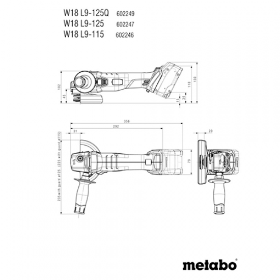 Γωνιακός Τροχός Μπαταρίας 18 Volt W 18 L 9-125 Quick & Set