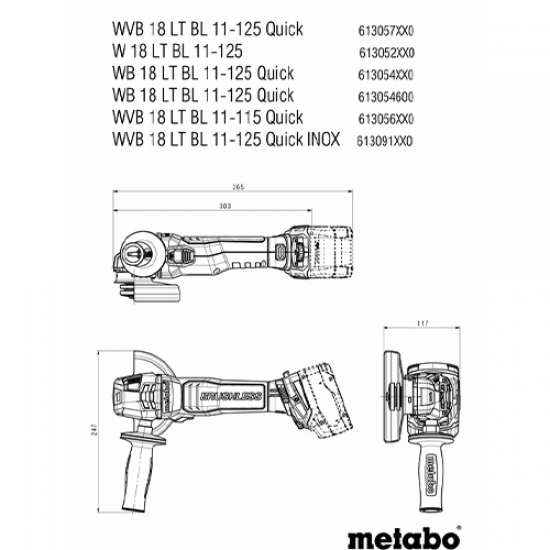 Γωνιακός Τροχός Μπαταρίας 18 Volt W 18 LT BL 11-125 Γωνιακός Τροχός Μπαταρίας 18 Volt W 18 LT BL 11-125
